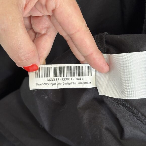 Quince 100% Organic Cotton Poplin Drop Waist Shirt Dress M Black Capsule Minimal - Picture 14 of 15